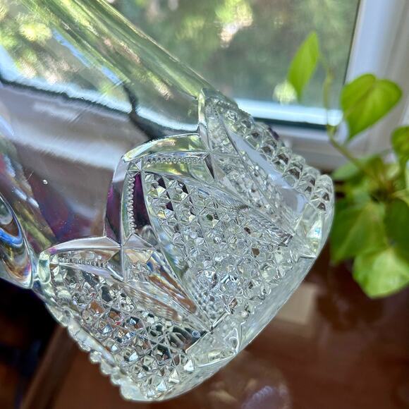 Vintage EAPG Cut Crystal Button Arches Water Pitcher – 9.75” Tall - Picture 9 of 12